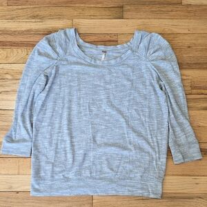 Free People Heather Gray Lightweight Scoop Neck Top